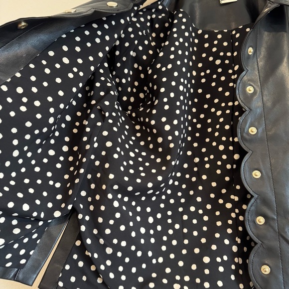 Chico’s Scallop Trim Faux Leather Shacket 6 - Picture 9 of 11